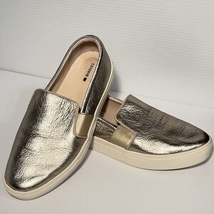 Birdies The Swift Womens Size 8 Gold Metallic  Leather Slip-On Sneaker Loafer.